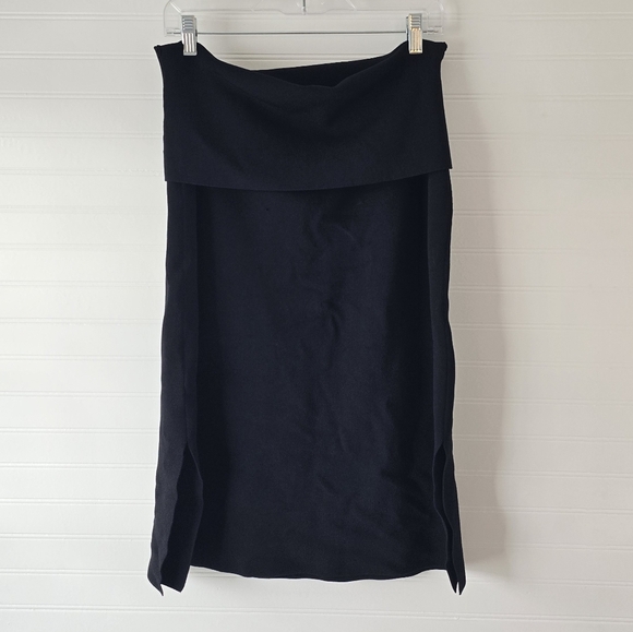 M.M. Lafleur Harlem Fold Top Knit Pencil Skirt 1+/20 Black - Picture 3 of 9